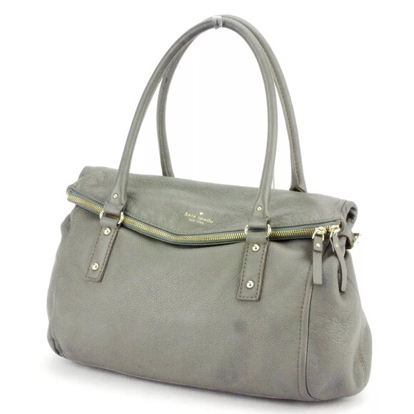 kate spade Handbags - kate spade Tote Bag spade mark gray gray leather Authentic